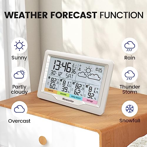 Wireless Indoor Outdoor Weather Station with Multiple Sensors, Digital Thermometer and Humidity Monitor U822633