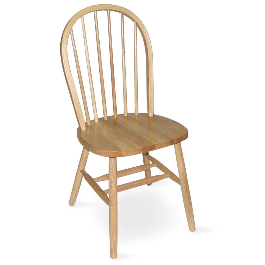 Solid Wood Spindle Back Dining Chair, White/Natural S7108