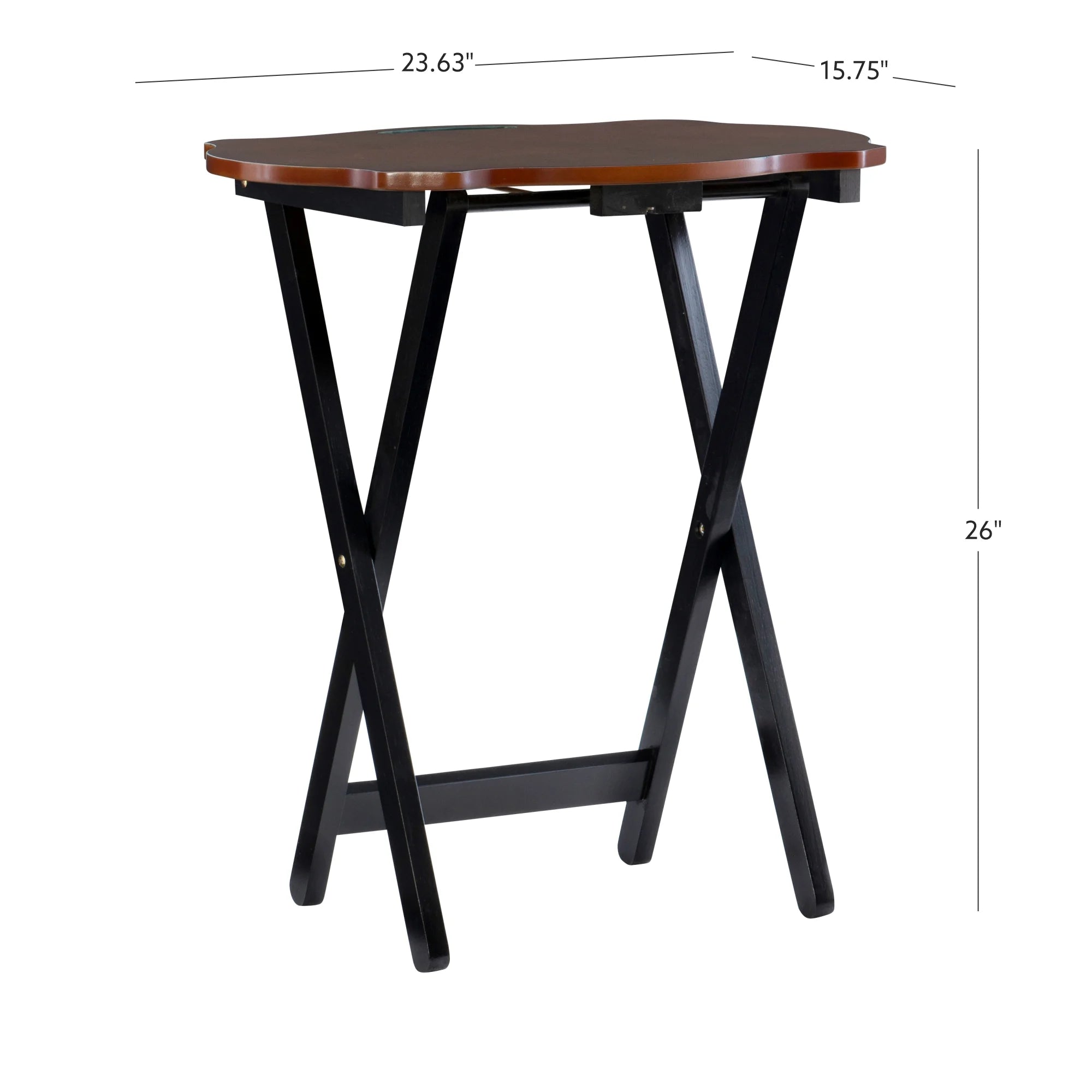 Folding Side Table 5-Piece Set with Stand, 26" Tall Y26089