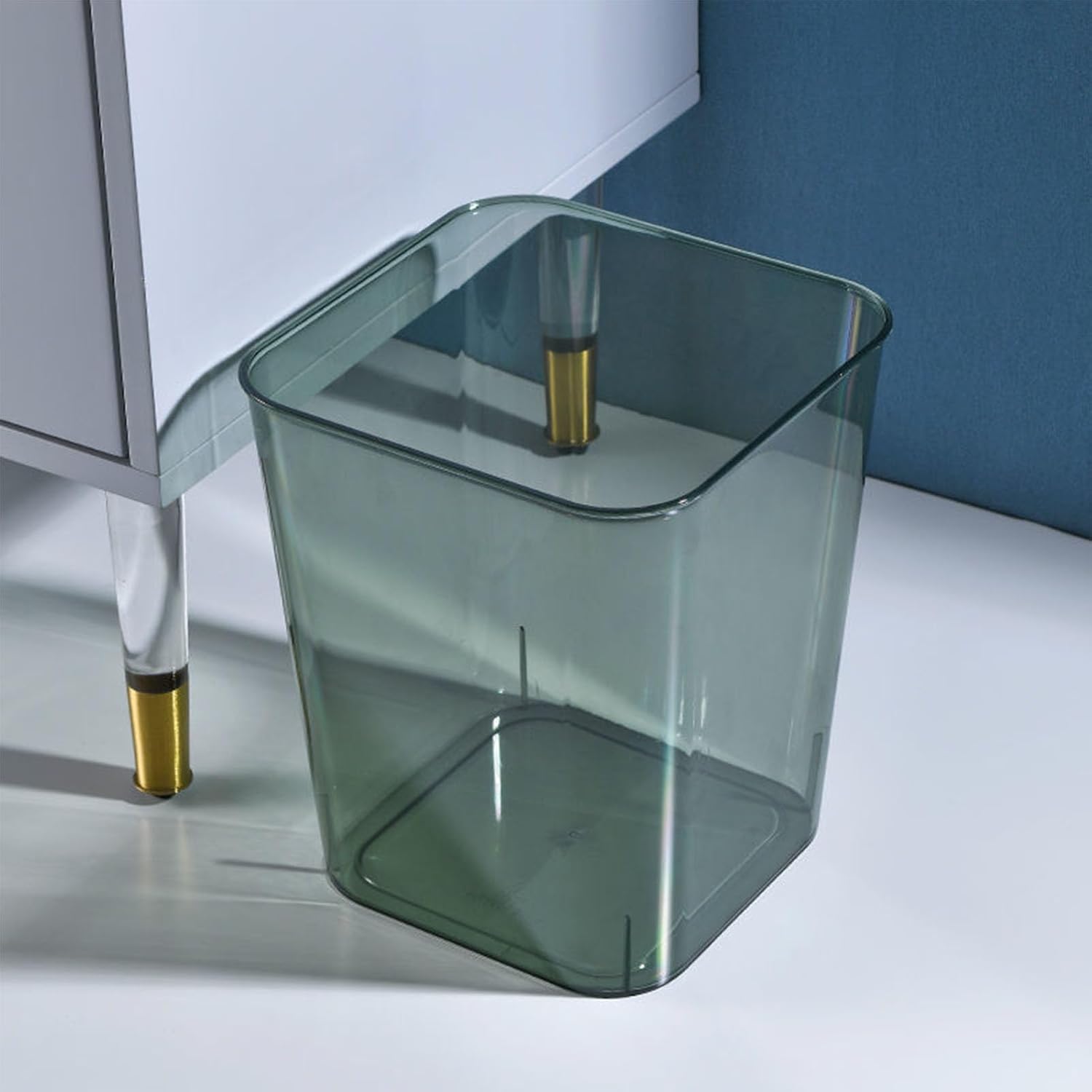 Acrylic Trash Can, Transparent Large Capacity Wastebasket Q37119