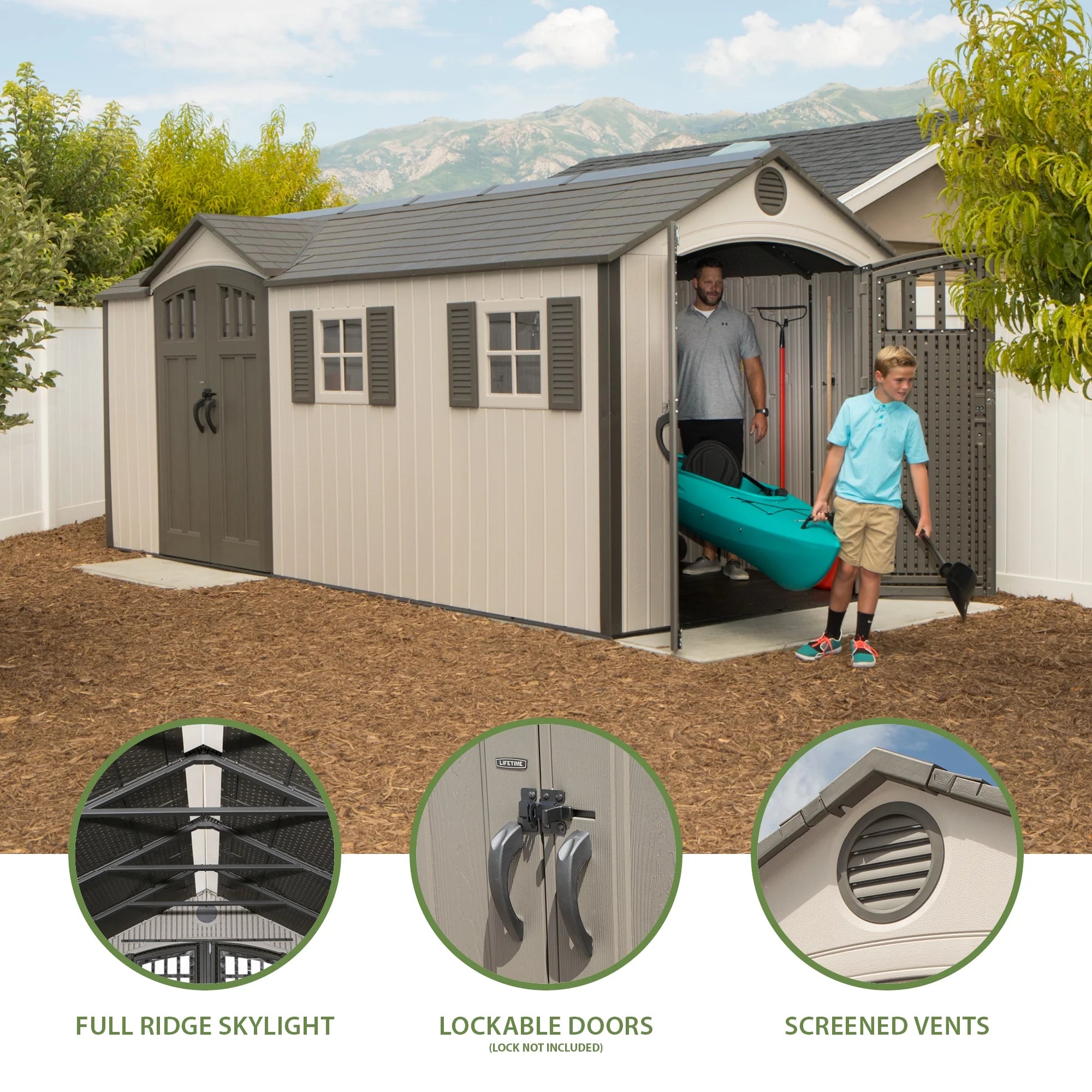 Outdoor Storage Shed 17.5 x 8 ft X879656