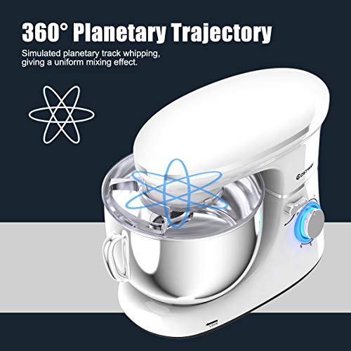 Stand Mixer, 660W Electric Kitchen Mixer with 6-Speed Control, 6.3-Quart Stainless Steel Bowl I76860