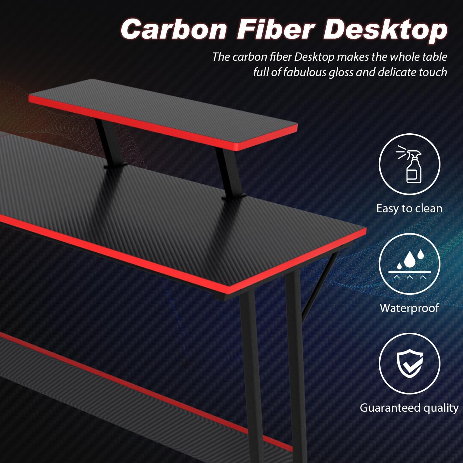 L Shaped Corner Desk with Monitor Stand and Foot Peg K623
