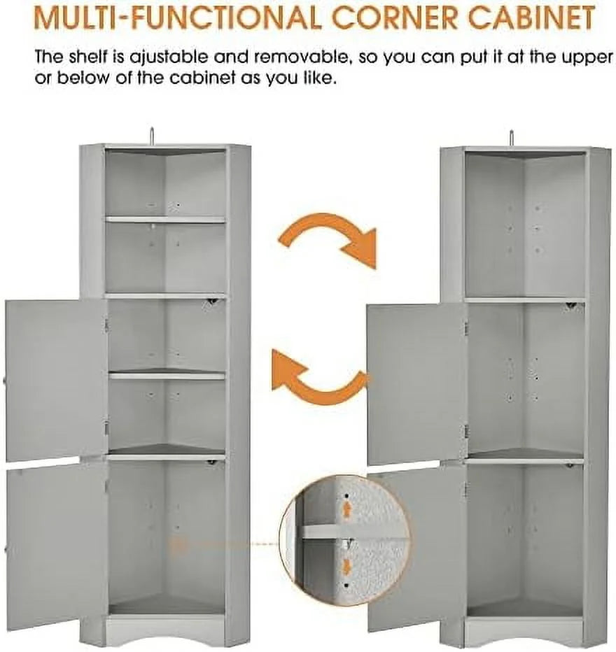 Corner Cabinet with Doors and 2 Adjustable Shelves M2698