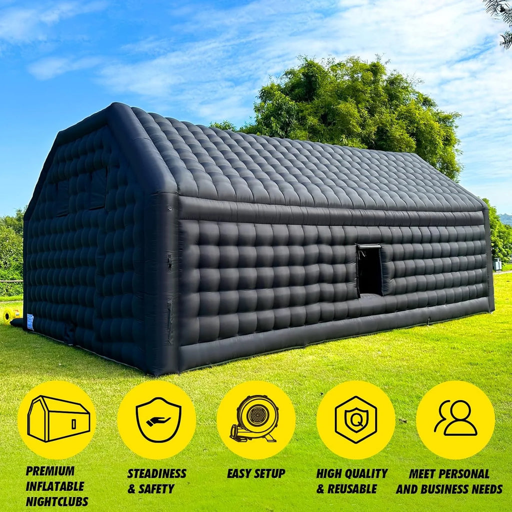 Large Black Inflatable Party Tent 30x20x13Ft Disco Cube Gazebo B450