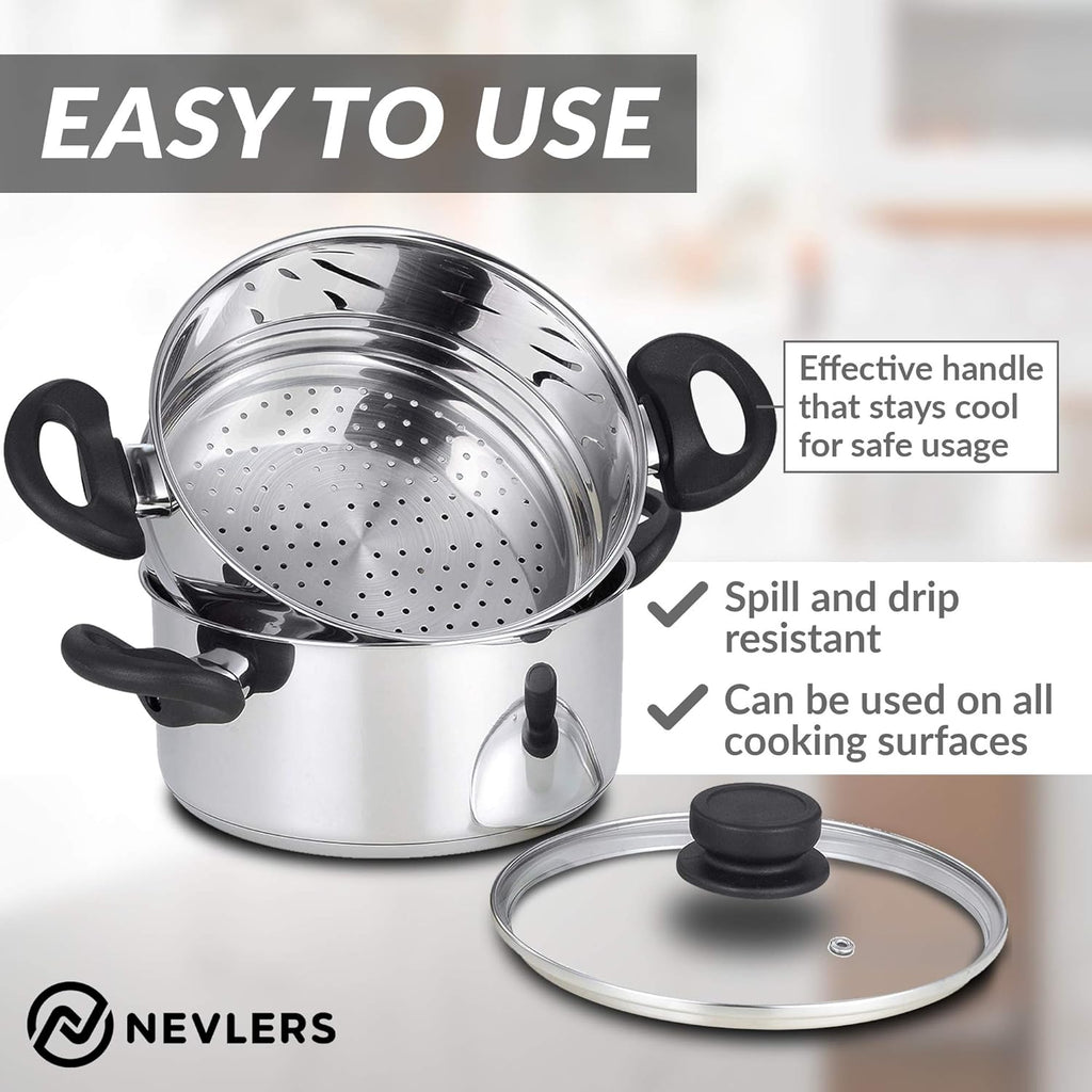 Stainless Steel 3 Quart Steamer Pot with 2 Quart Insert and Vented Lid Z712773