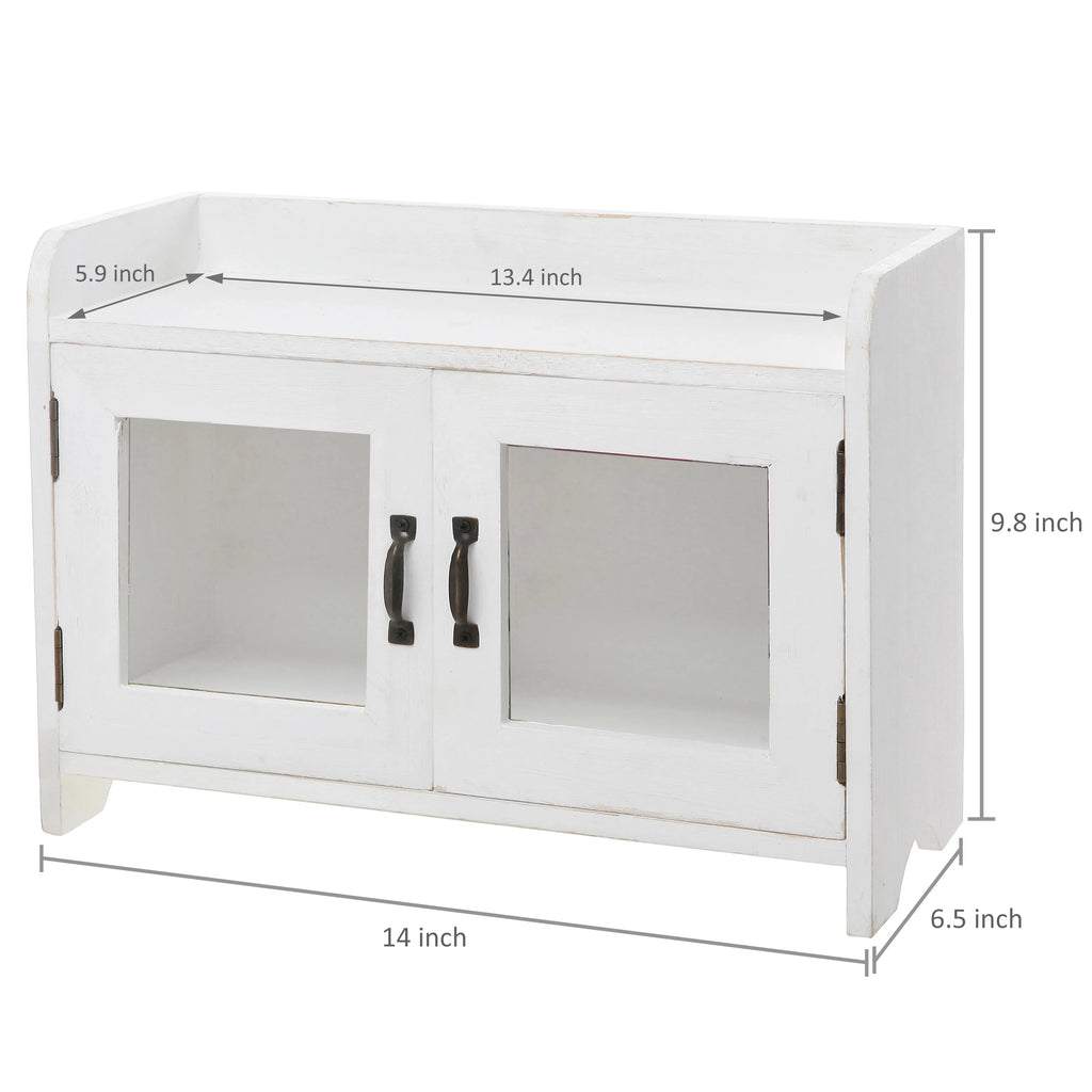 Antique White Wood Countertop Cabinet Organizer E247