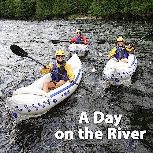 Inflatable Sport Kayak for Two People with Seats, Paddles, Bag and Electric Pump Z92993