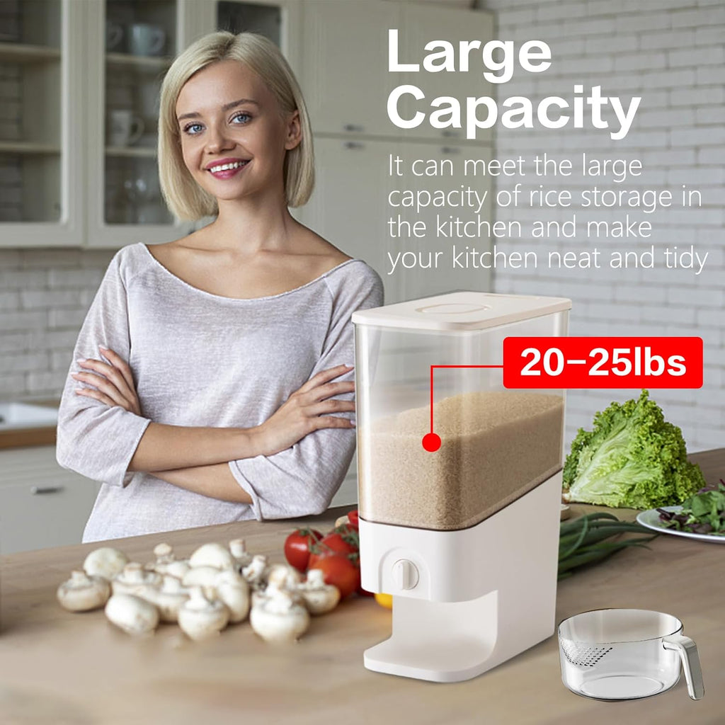 Rice Dispenser 10L Grain Storage Container with Measuring Cup X2157