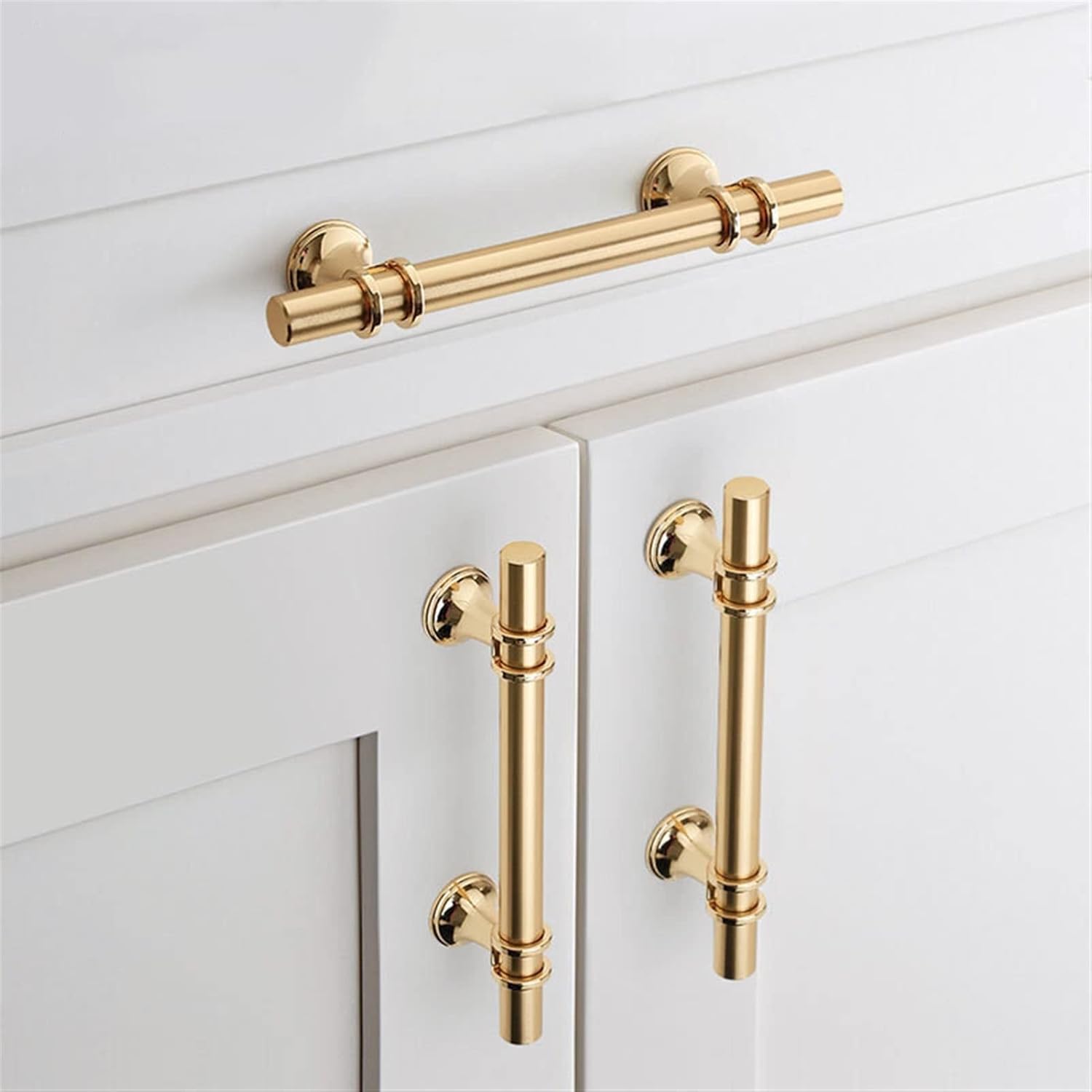 Cabinet Handles Drawer Pulls Modern Black Gold Zinc Alloy M613298