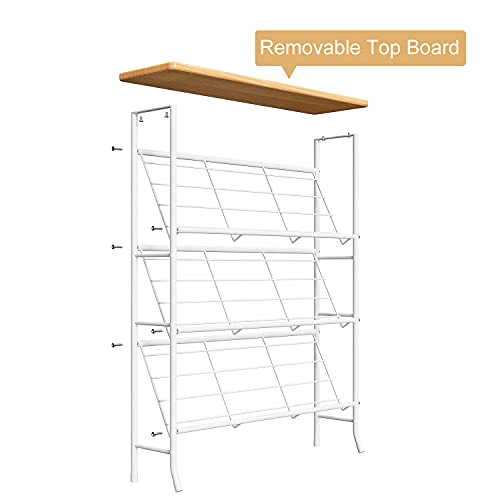 Narrow 4 Tier Metal Shoe Rack for Entryway, Hallway, Bedroom E667