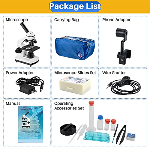 Compound Microscope 100X-2000X with Slides for Kids Students Z499
