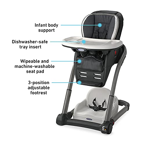 6 in 1 Convertible High Chair for Infant and Toddler, Travel Friendly H580