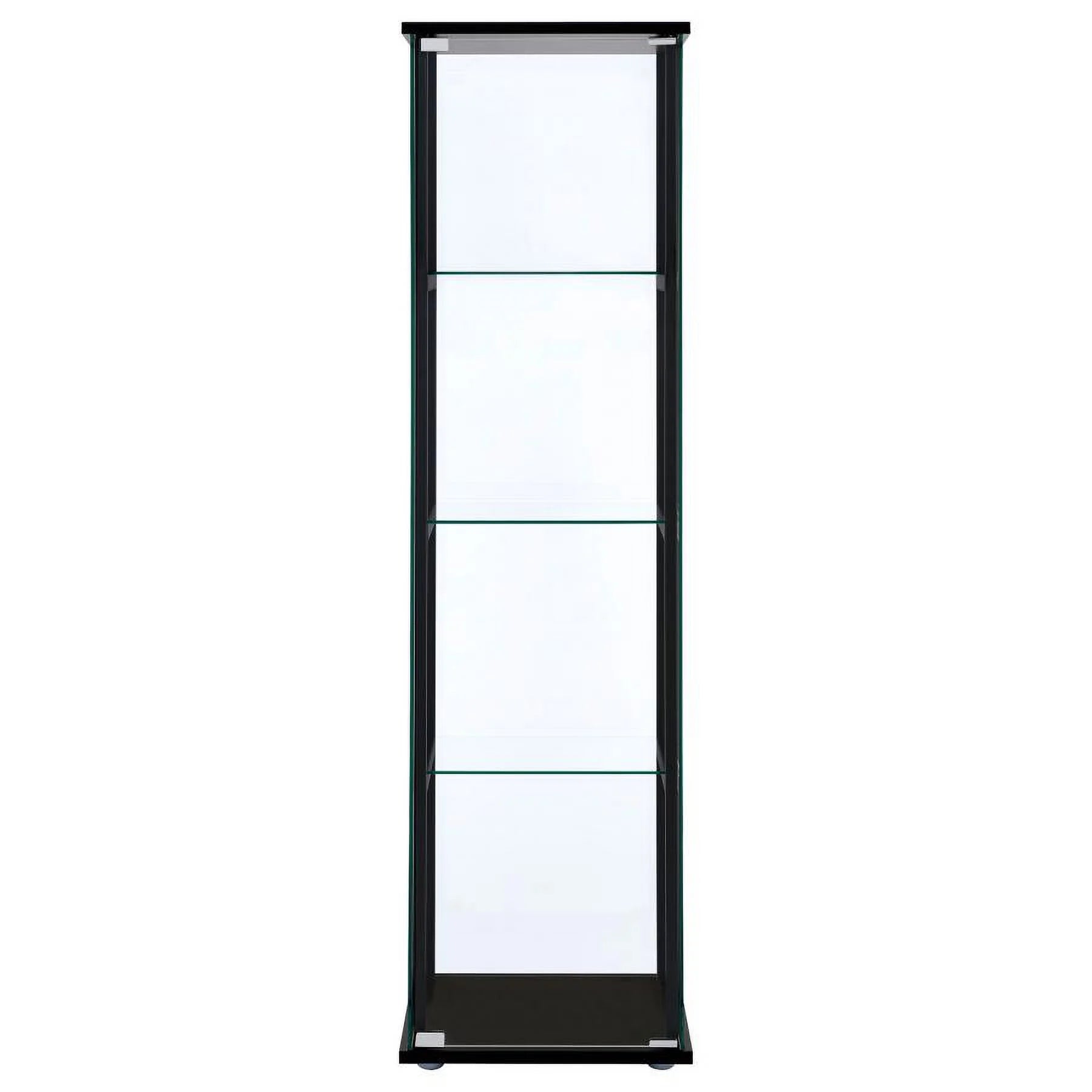 Black Wood And Glass 4 Shelf Curio Display Cabinet F589449