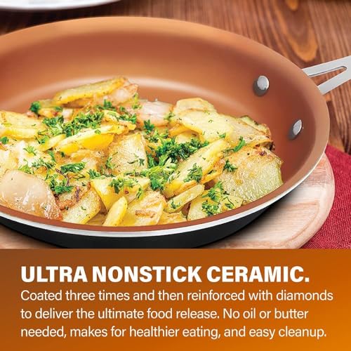 Ceramic Pots and Pans Set Non Stick, Kitchen Cookware X1843