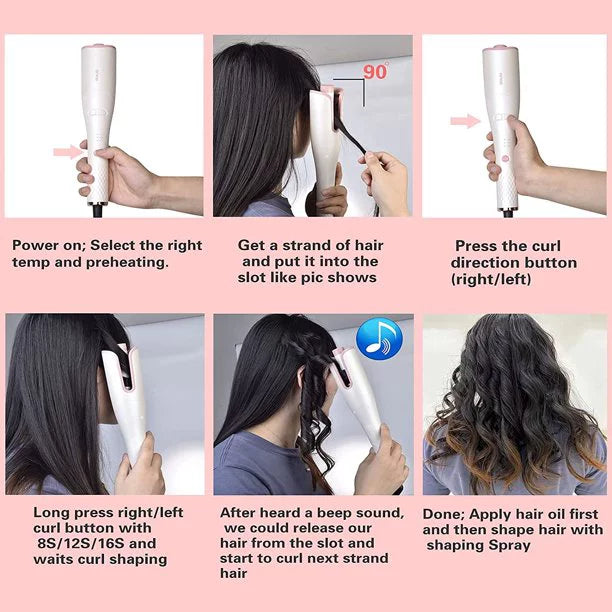 Automatic Curling Iron with Ceramic Rotating Barrel Y146722