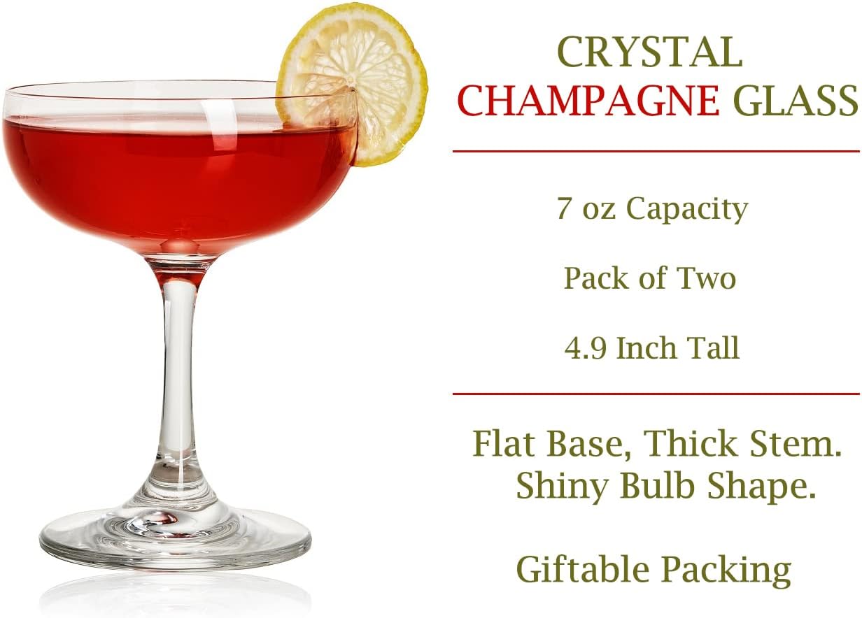 Champagne Coupe Glasses Set of 2, 7 oz C91621