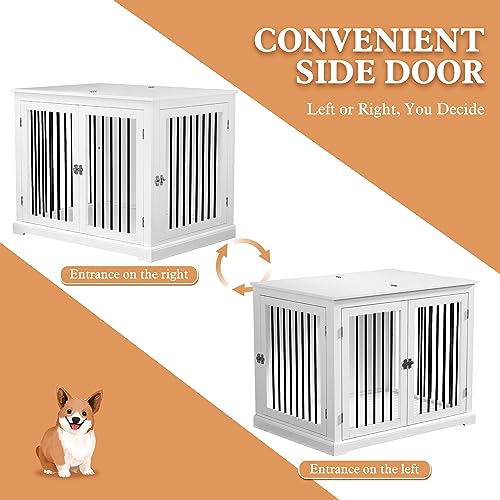 Dog Crate End Table with Cushion for Large Dogs L3702