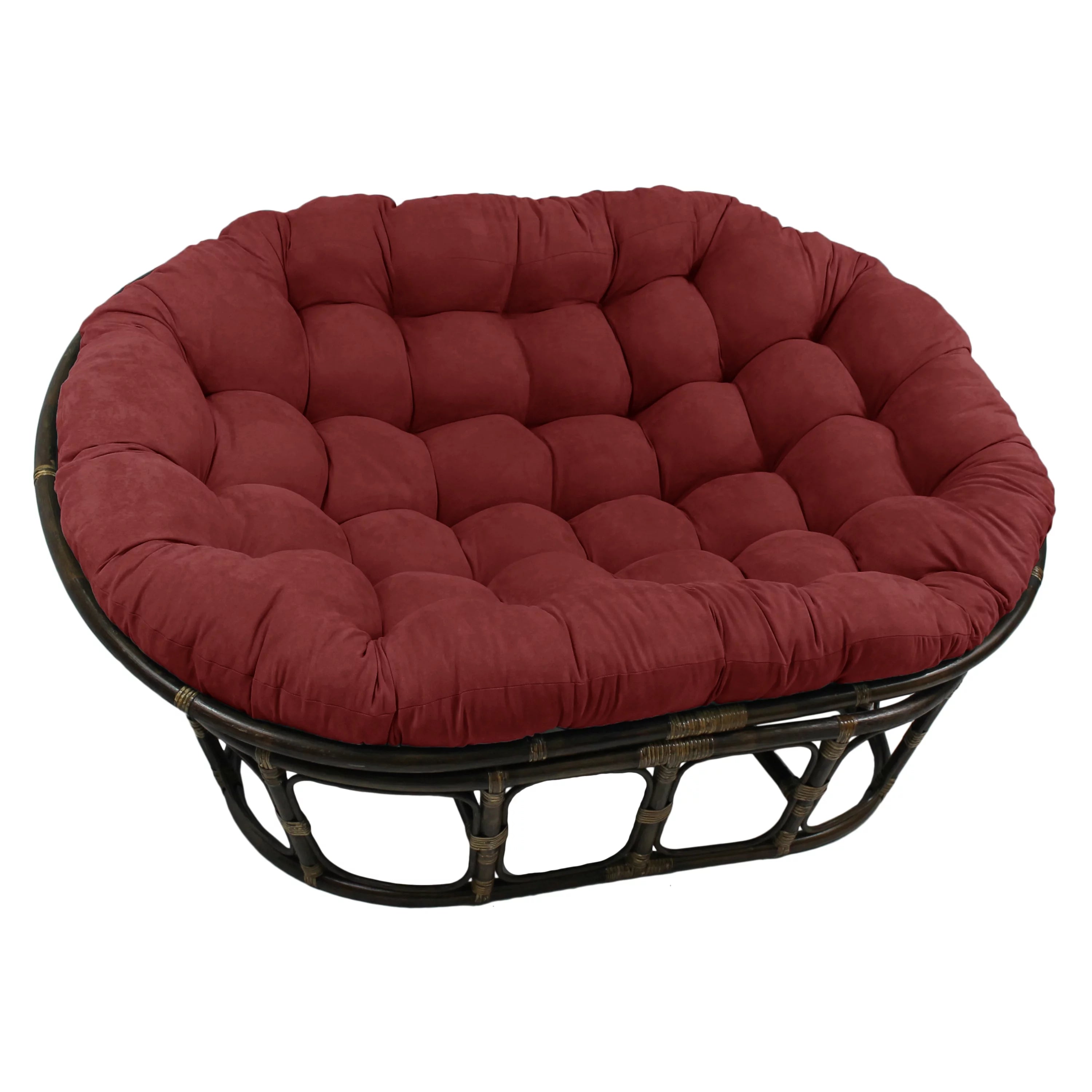 Oversize Double Papasan Chair Cushion Micro Suede Green Z644974