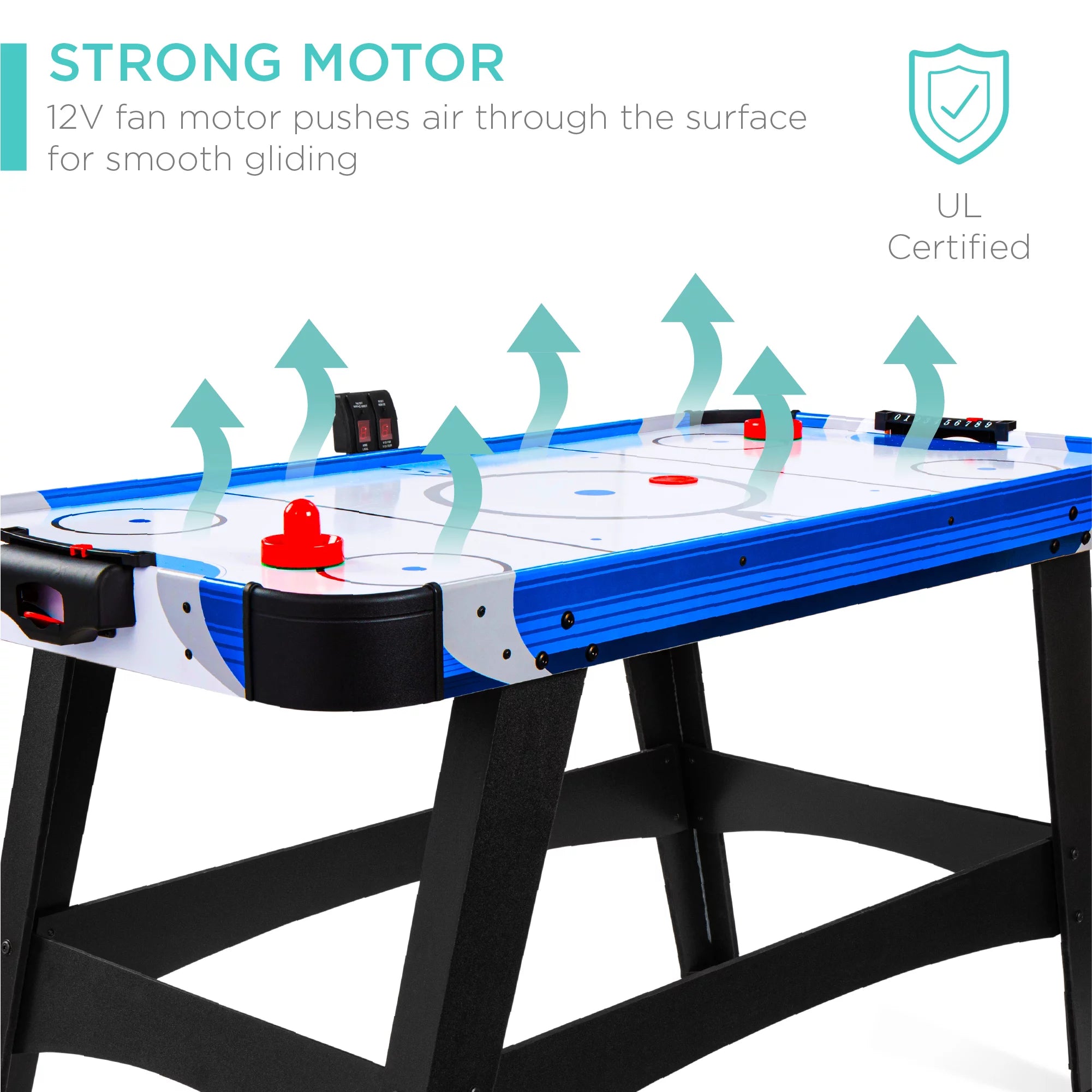 58in Air Hockey Table with 2 Pucks, 2 Pushers, LED Score Board H570423