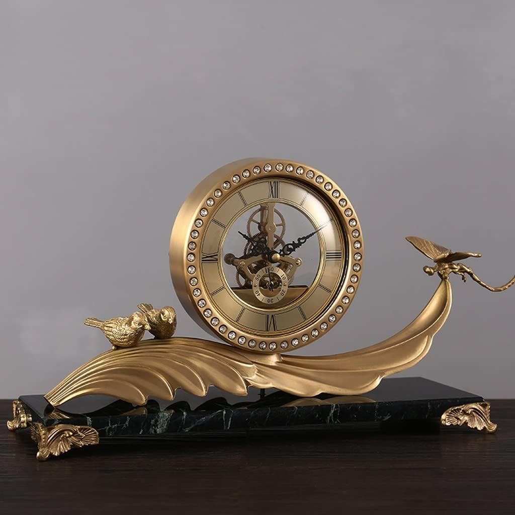 Modern Brass Desk Clock for Living Room Decor C5434