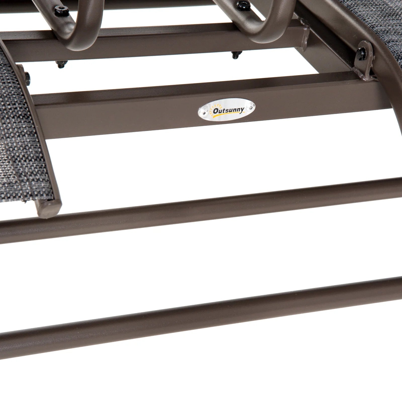 Outdoor Glider Bench with Center Table, Metal Frame Patio Loveseat Q793223