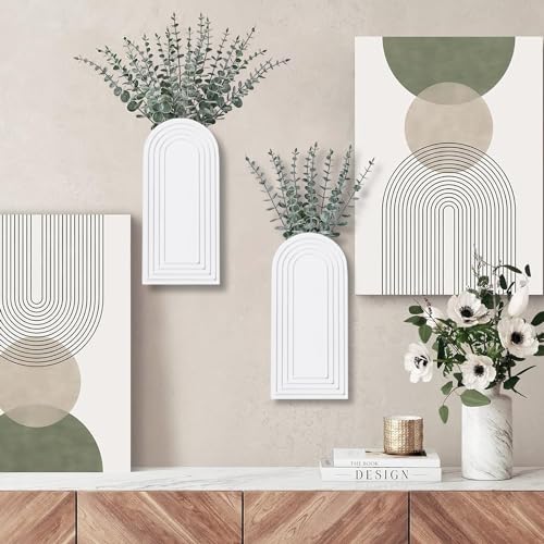 Modern Wall Wood Vase Set for Entryway and Bathroom Decor D749947