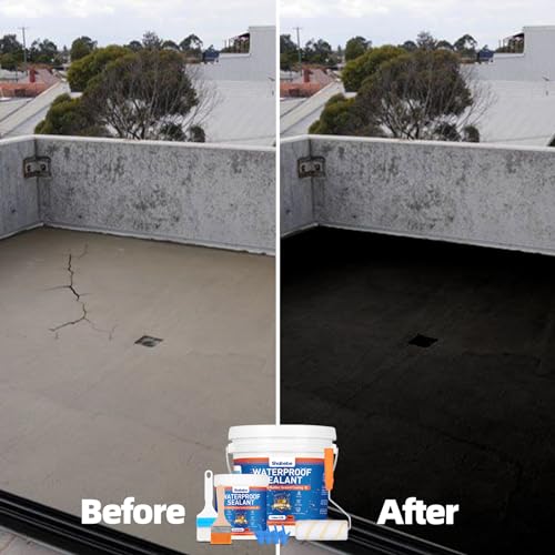 Waterproof Sealant 32oz Black, Liquid Rubber Coating for Roofs Walls F552