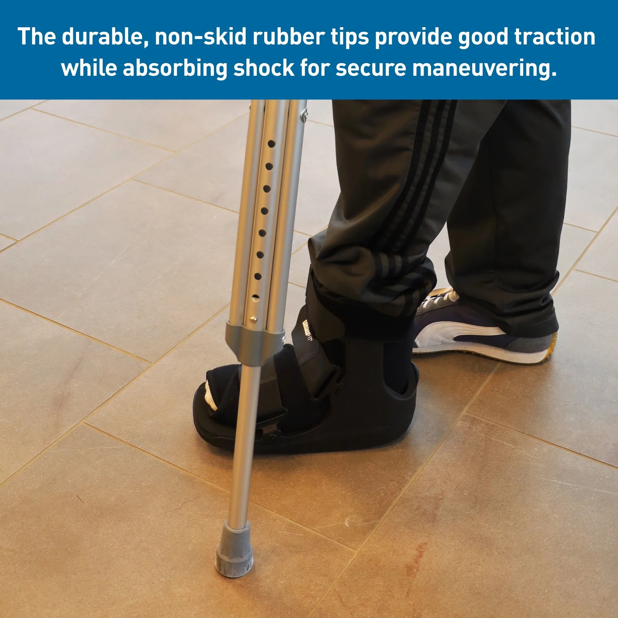 Aluminum Crutches for Adults, Height Adjustable, Medium S27485