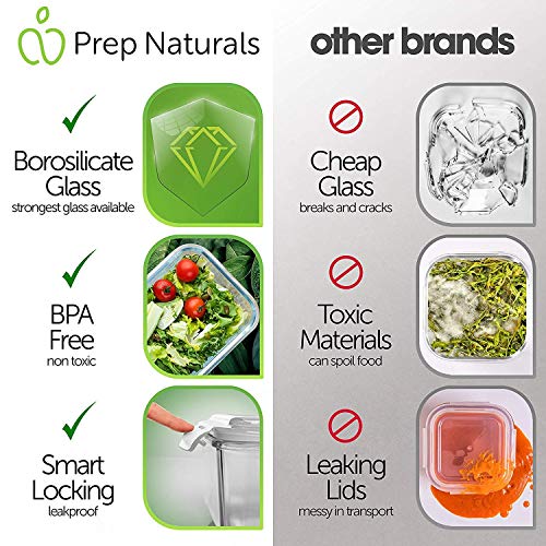 13 Pack Glass Meal Prep Containers with Lids, Multi-Compartment H7288