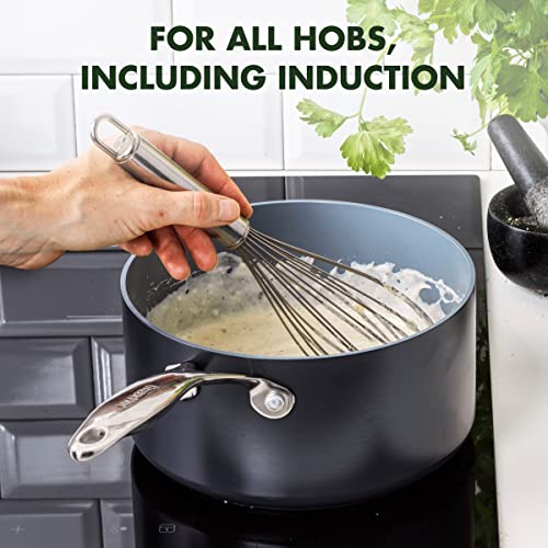 Hard Anodized Ceramic Nonstick Saucepan Pot Set with Lids, 2QT and 3QT G67748