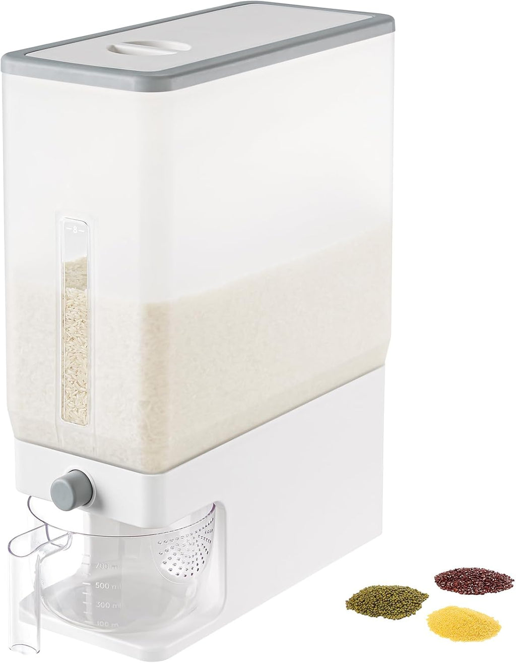 Rice Dispenser 25 Lbs, Sealed Storage Container for Kitchen Pantry V82898