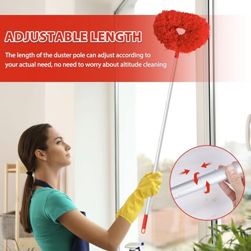 Ceiling Fan Cleaner Duster with Extension Handle, Reusable Microfiber L501