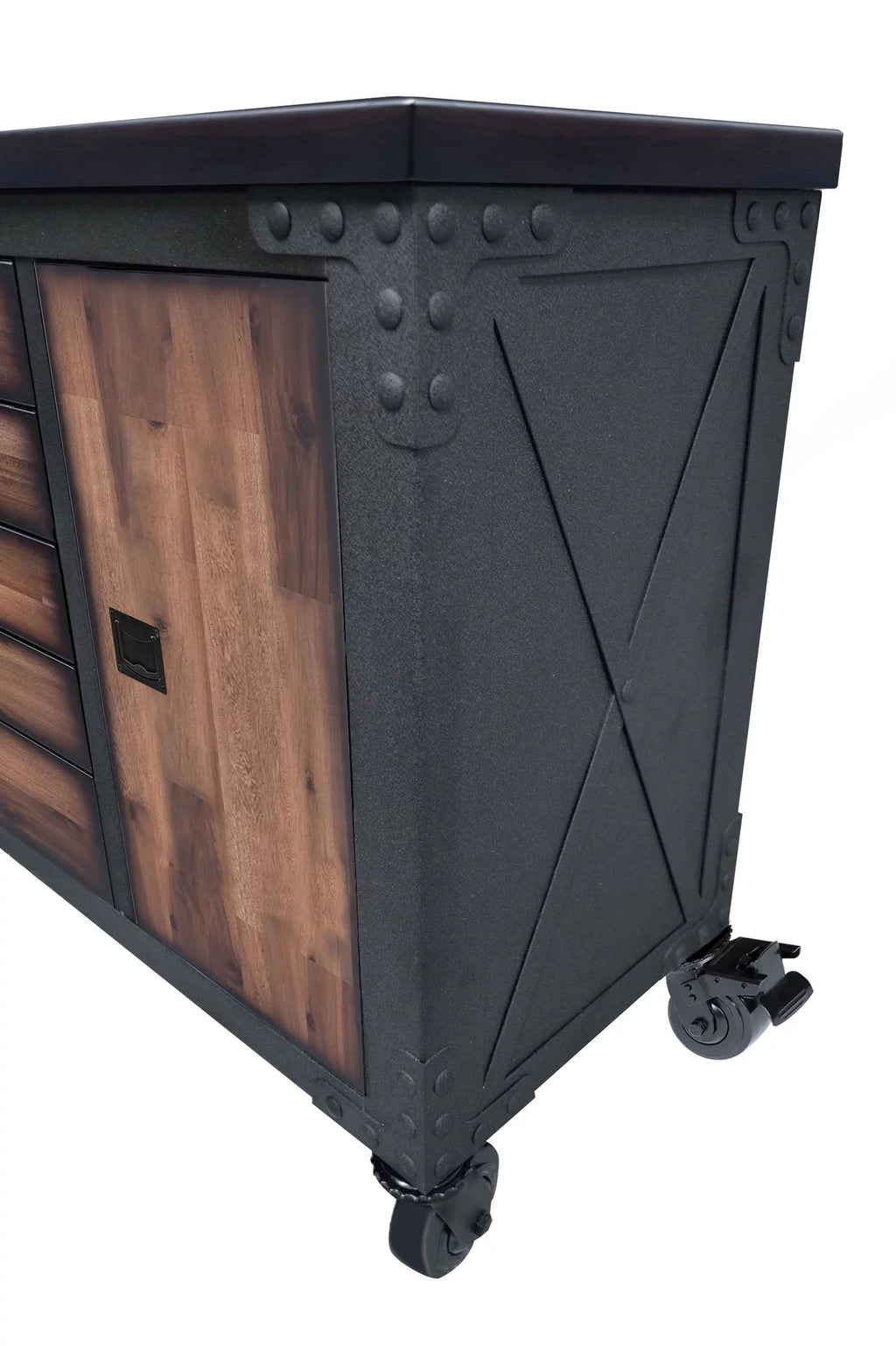 Rolling Tool Chest with Wood Top, 5 Drawers T49470