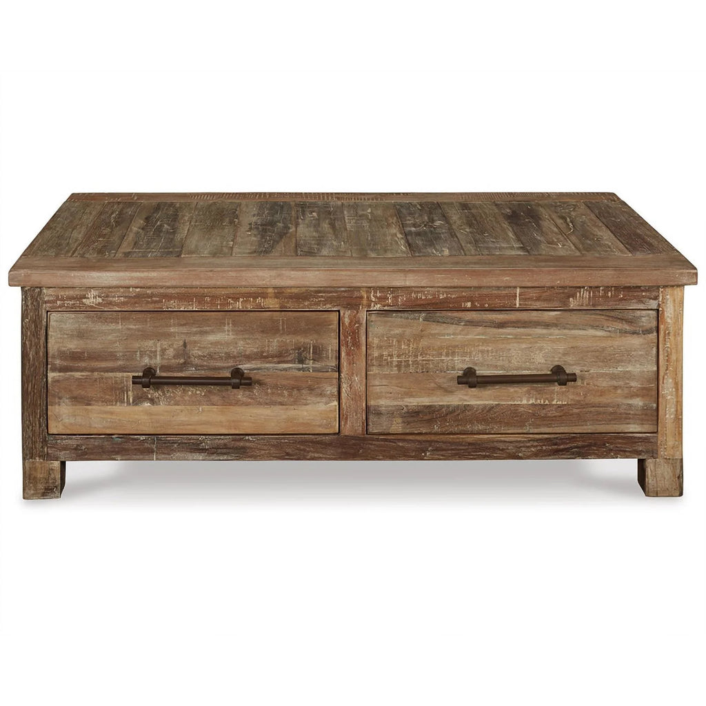 Wood Coffee Table with Storage in Dark Brown F2796
