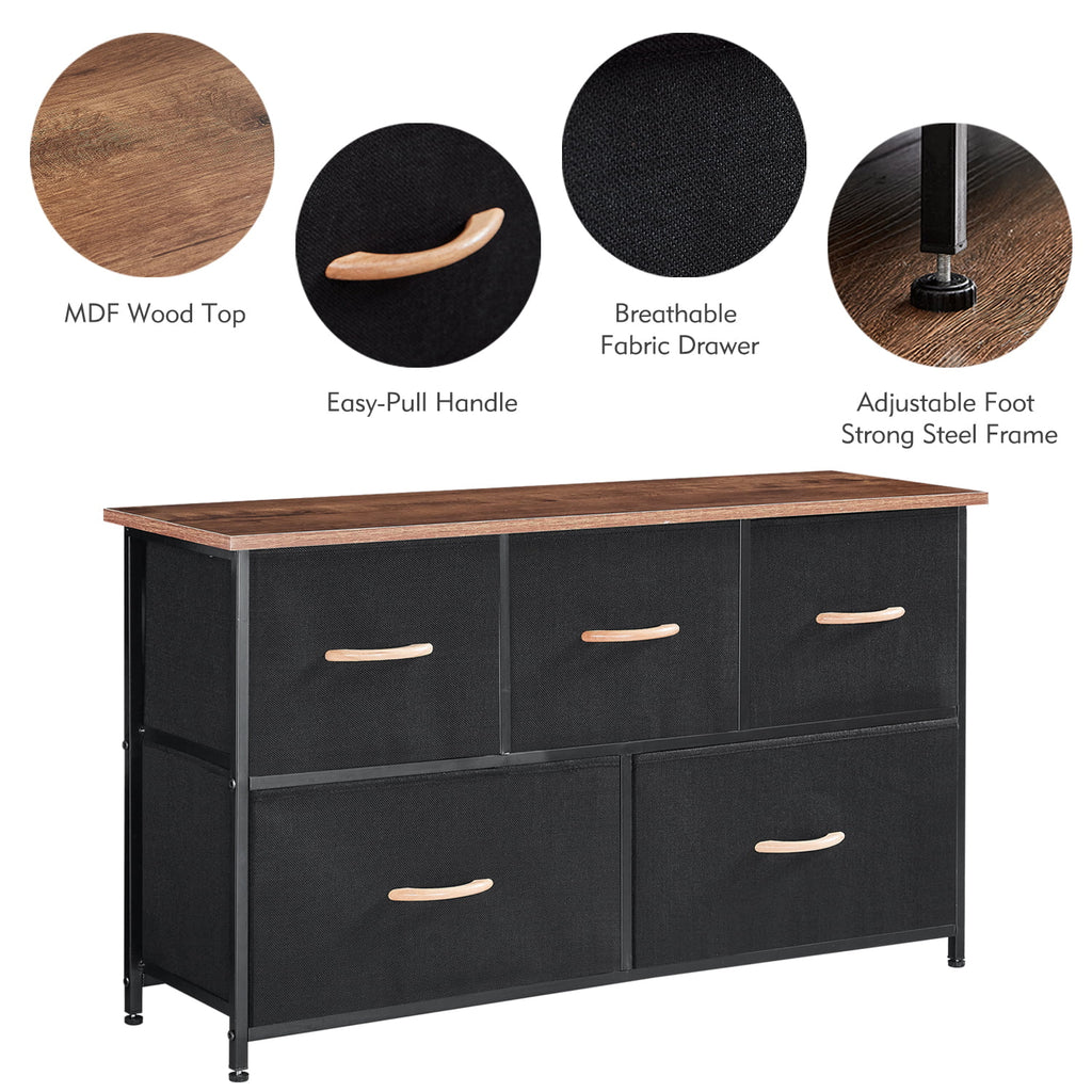 5 Drawer Dresser Storage Tower for Bedroom Hallway Closets X381