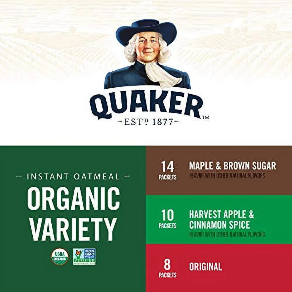 Organic Instant Oatmeal Variety Pack, Individual Packets, 32 Count J888499