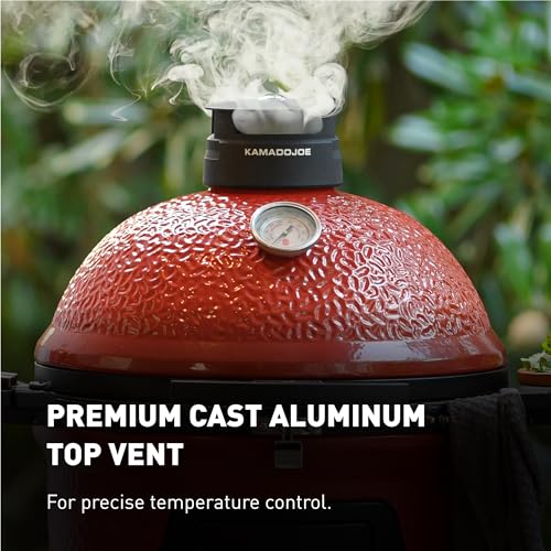 18-inch Ceramic Wood Pellet Grill and Smoker with Cart and Side Shelves T795