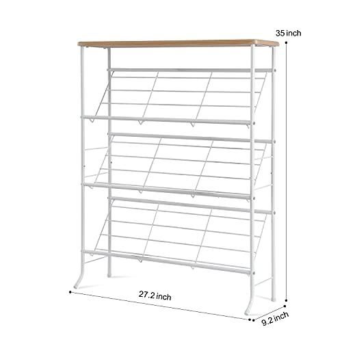 Narrow 4 Tier Metal Shoe Rack for Entryway, Hallway, Bedroom E667