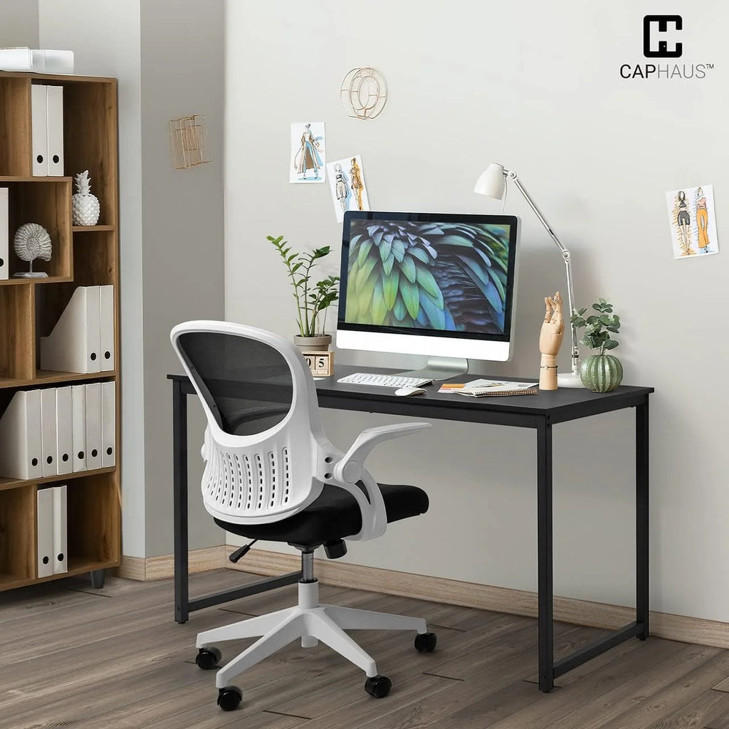 55 Inch Computer Desk for Home Office, Modern Writing Desk, Black Q664840