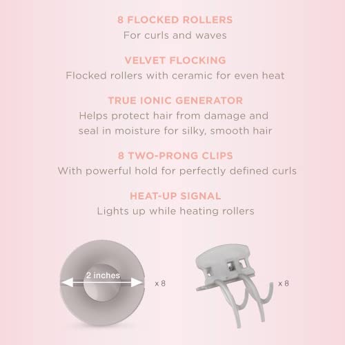 Ceramic Flocked Hot Rollers for All Hair with Clips Z38534