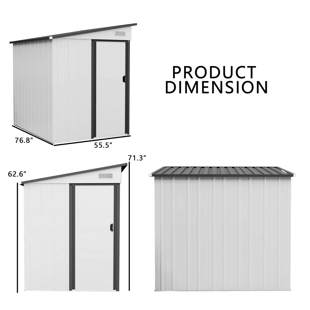 Outdoor Metal Storage Shed 5x7ft with Pent Roof J741914