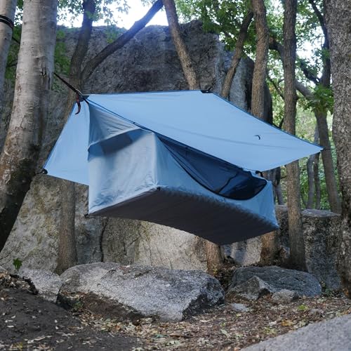 Lay Flat Hammock Tent with Mosquito Net, Insulated Pad and Rainfly D732