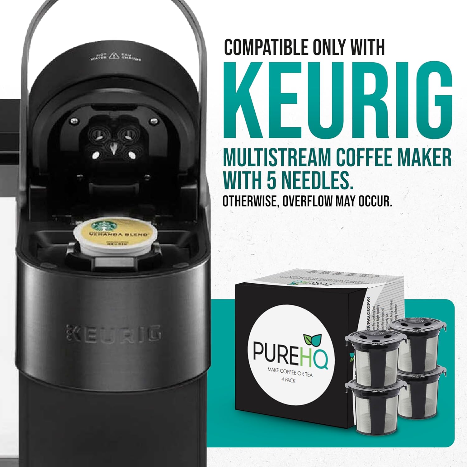 Reusable K Cups for Keurig Supreme Coffee Maker, Refillable Filter, 4 Pack G156323