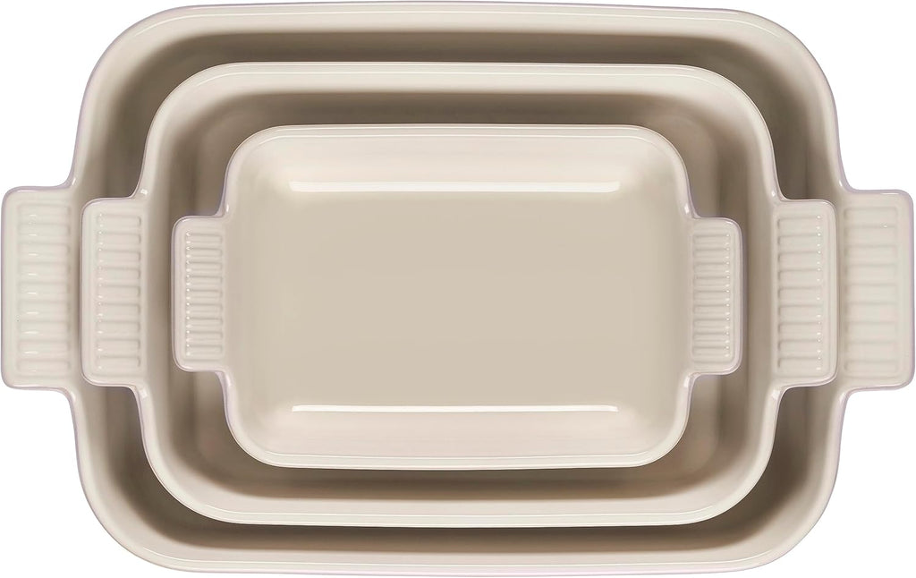 Stoneware Heritage Set 3 Rectangular Dishes, Shallot, 1.1 qt., 2.5 qt. & 4 qt. Q76289