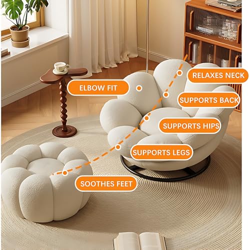 Swivel Lounge Chair with Ottoman for Living Room, Bedroom, Office W184433