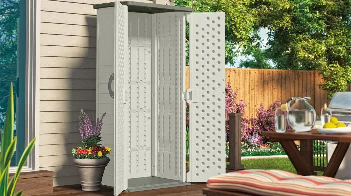 Resin Vertical Storage Shed, 22 Cubic Feet A2129