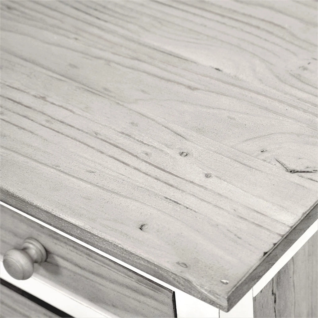 Wood Desk & Chair Set in Gray/White R814781