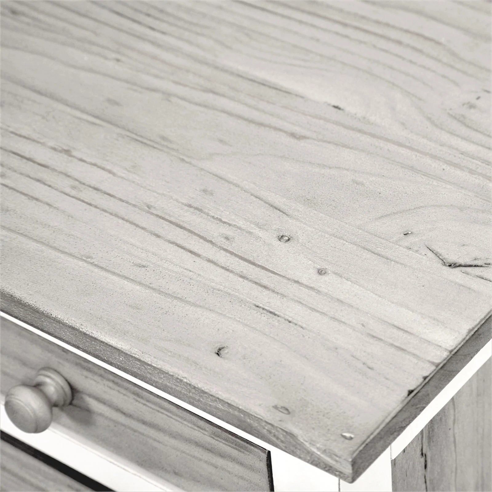 Wood Desk & Chair Set in Gray/White R814781