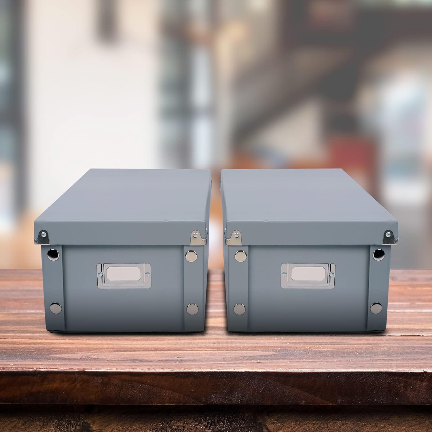 DVD Storage Box 2 Pack, Durable Movie Disc Holders with Lids W6765